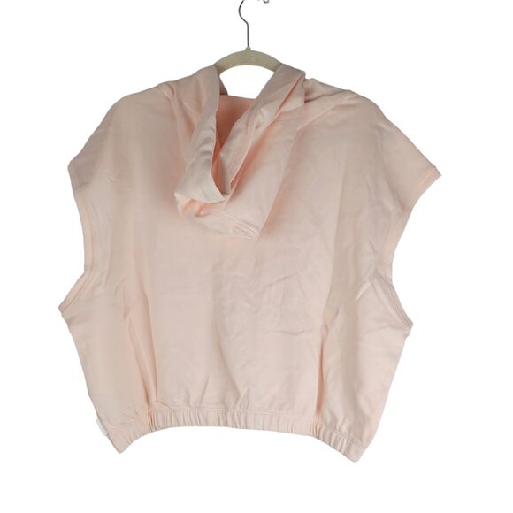 Calvin Klein Womens XL Hoodie Peach Sleeveless Cropped Drawstring Pocket $59 NEW - Picture 2 of 7